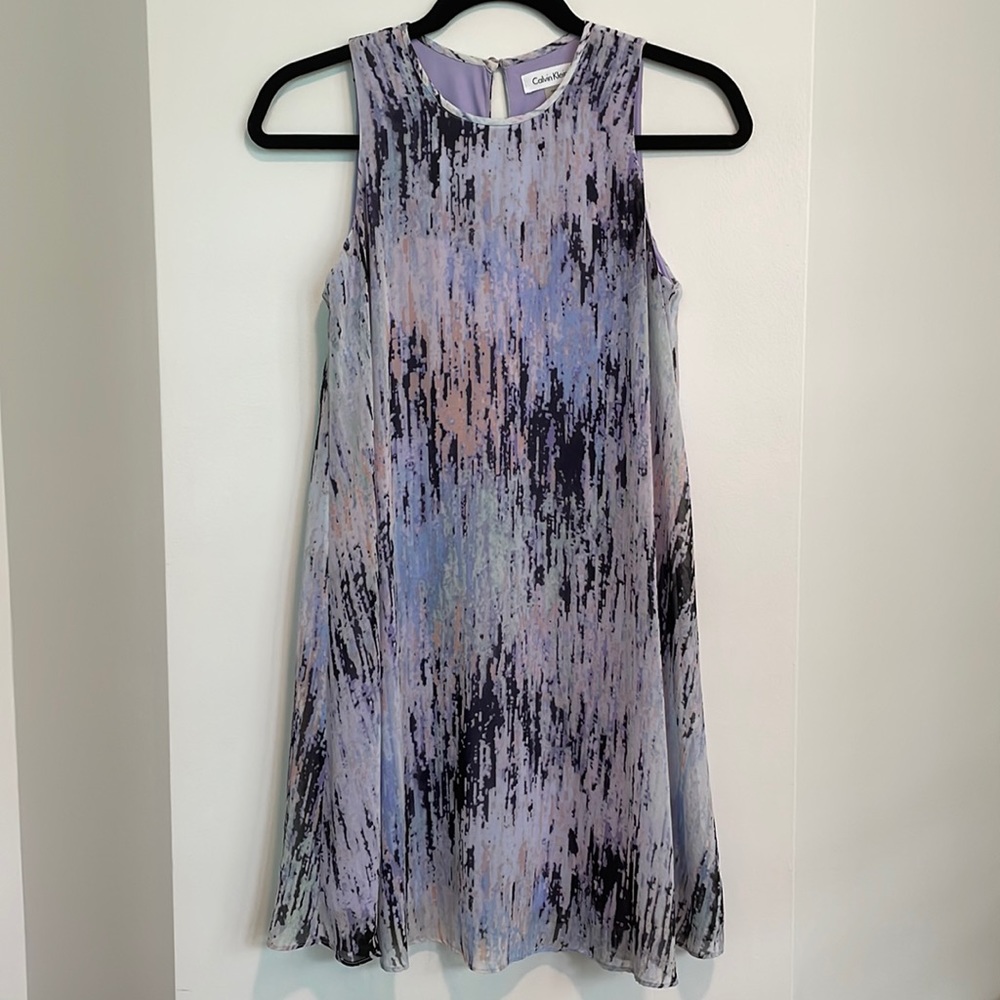 Calvin Klein Lilac Pattern Sleeveless Dress